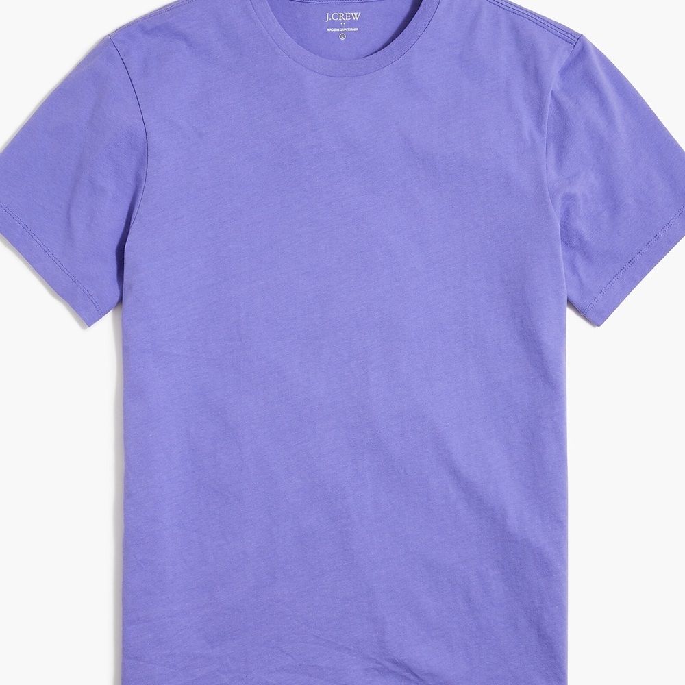 New mens JCrew purple cotton casual shirt sleeve crew neck tee Xl - Picture 6 of 6